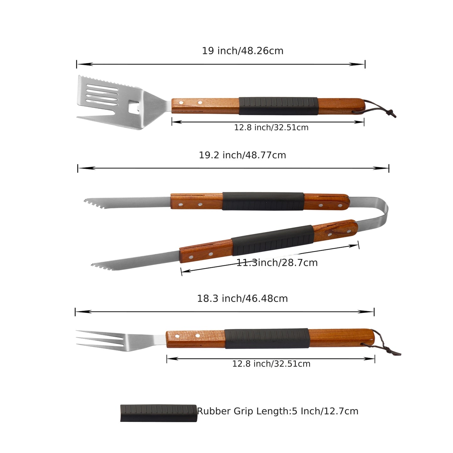 BBQ Grill Tool Set Stainless Steel – 430 Food-Grade Fork, Knife & Griddle Tools with Click Assembly Design – Outdoor Barbecue Utensil Kit for Camping, Backyard & Grilling