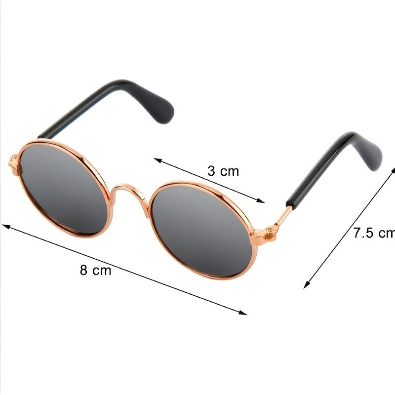 Pet Sunglasses 10-Pack Round Metal Retro Shades for Cats & Dogs – Assorted Colors Classic Hippie Glasses for Cosplay, Parties & Photo Props, Fun Pet Costume Accessory