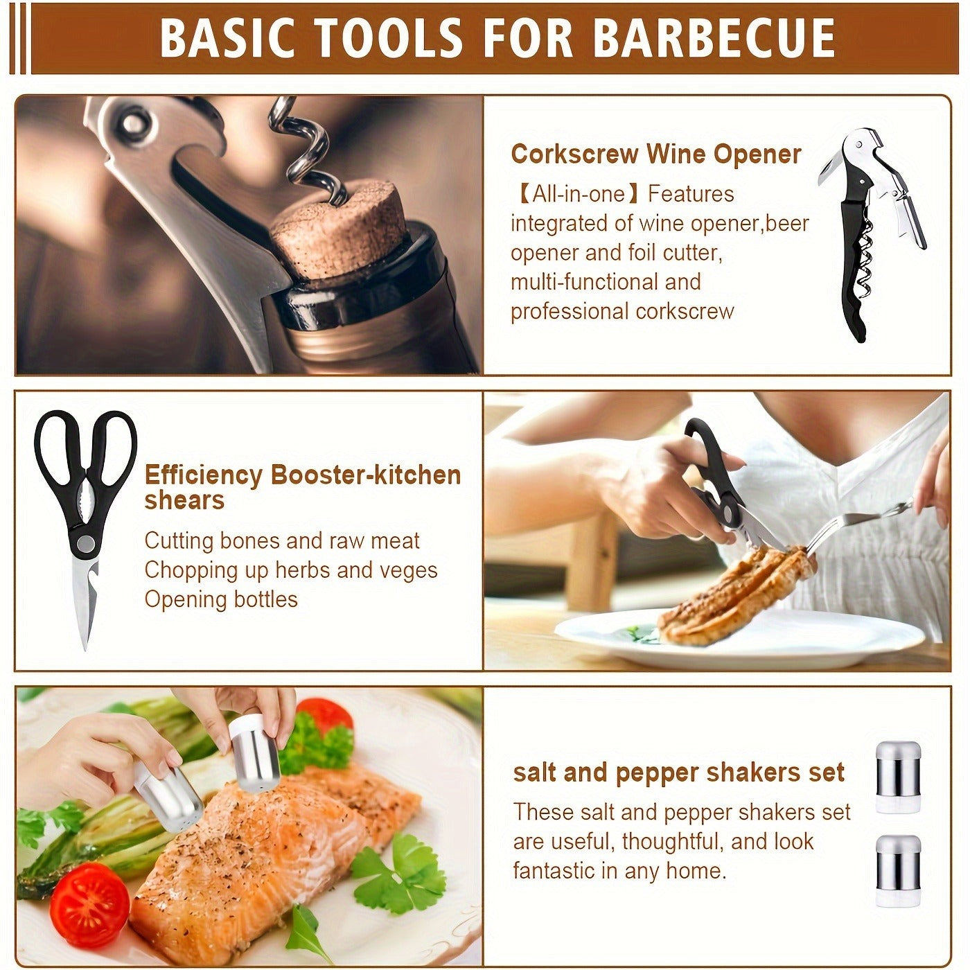 BBQ Grill Tools Set 36 Piece Stainless Steel Grilling Kit with Aluminum Case Heavy Duty Grill Accessories for Backyard BBQ Outdoor Camping Grilling Gifts for Men Dad Birthday Gift