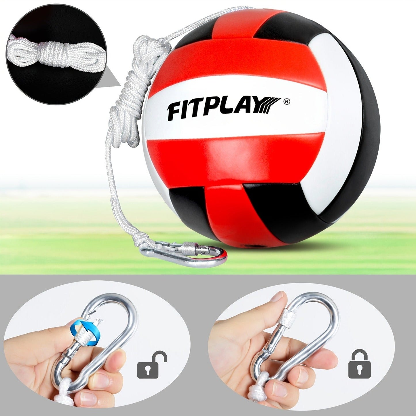 Portable Tetherball Set with Ball Rope & Pole – Heavy Duty Outdoor Backyard Lawn Beach Game for Kids Adults