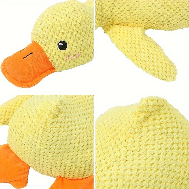 Large Plush Duck Dog Toy with Squeaker - Bite-Resistant Soft Chew Toy for Puppies & Large Breed Dogs, Durable Teething Toy for Golden Retrievers Corgis Pomeranians & All Breeds