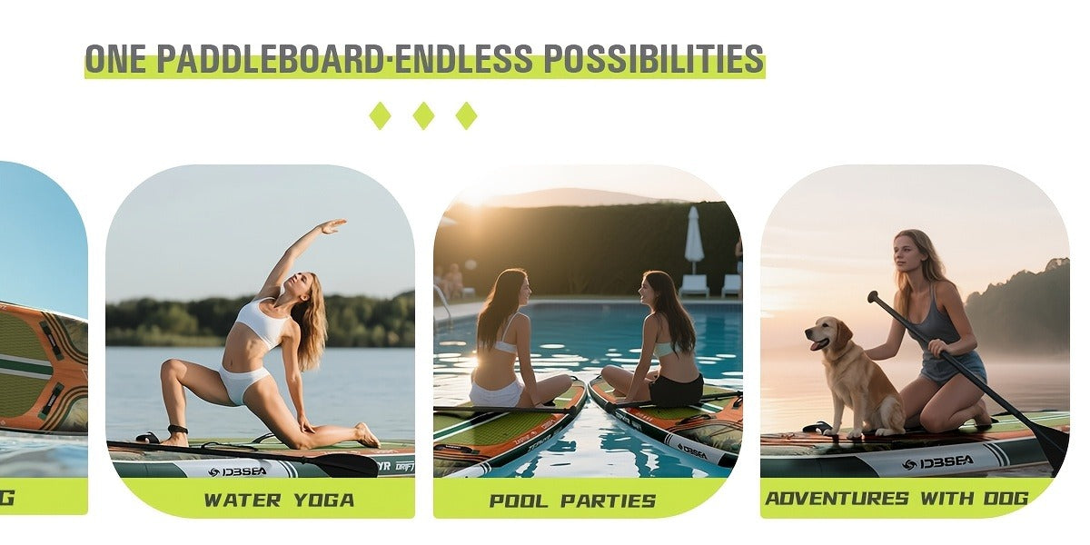 Premium SUP Board 11ft x 35'' Extra Wide Inflatable Paddle Board for Youth Adults with Backpack Waterproof Phone Pouch Paddle Leash Hand Pump US Fins