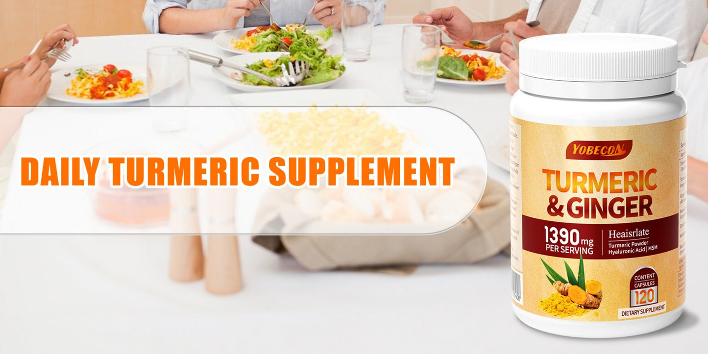 Turmeric Supplement with Black Pepper – Sports Recovery, Skin Health & Digestion Support for Women & Men, 120 Powder Capsules Anti-Inflammatory Vitality Formula