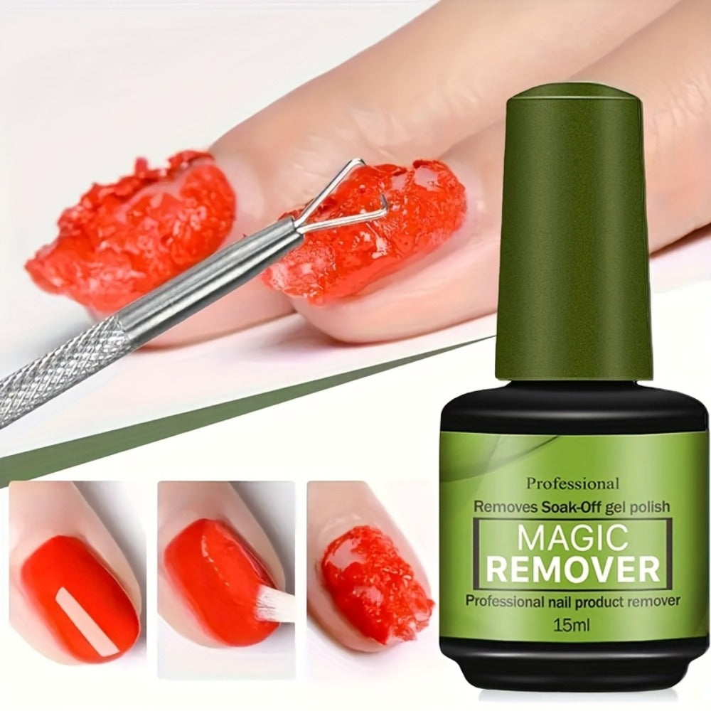 Gel Nail Polish Remover 3pcs Set – Soak Off Gel Nails, Nail Glue & Acrylic Nails in 2-3 Minutes | Fast Gentle Formula for Home DIY & Salon Use | Nail Care Kit for Women & Men