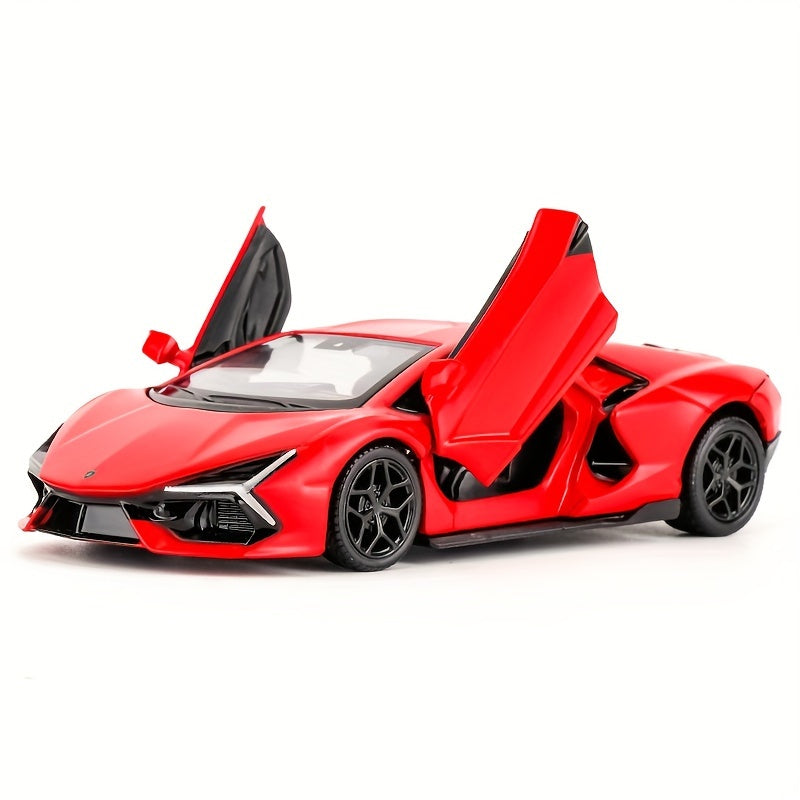 Lamborghini Diecast Car Model 1:36 Scale Alloy Pullback with Openable Doors | Aerodynamic Supercar Replica | Collectible Toy Gift for Kids Adults Orange Green Red