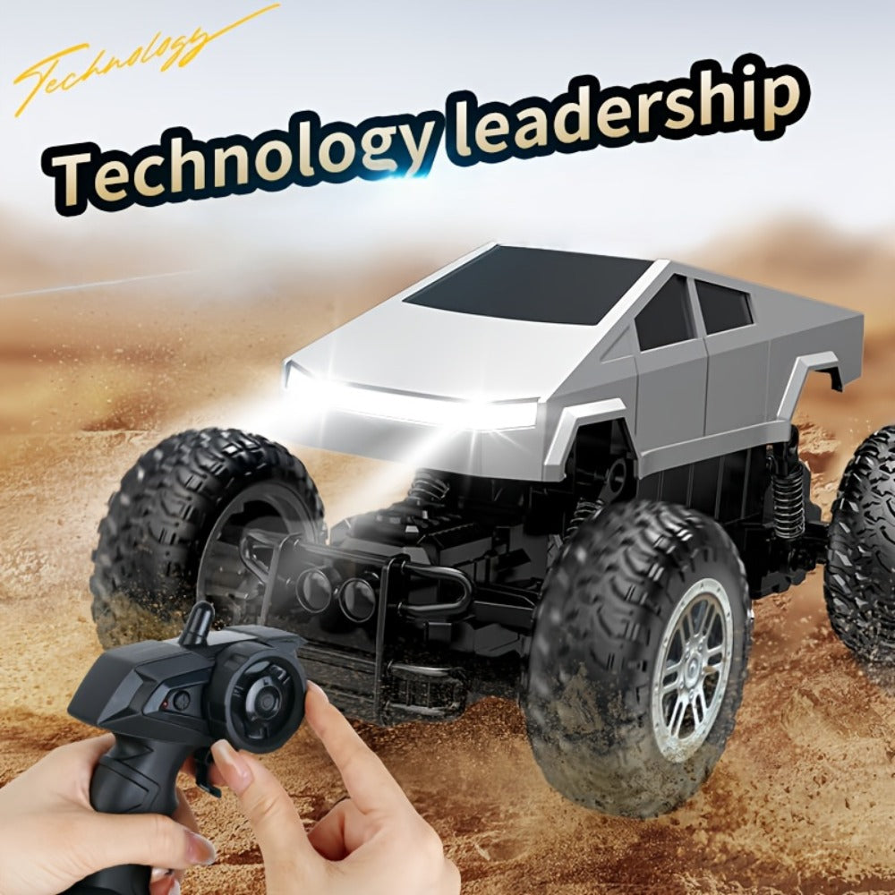 1:16 RC Monster Truck 2.4GHz 4WD Large Wheel Off-Road Pickup with LED Lights 45° Climb – All-Terrain Remote Control Car for Boys Kids – Birthday Christmas Gift