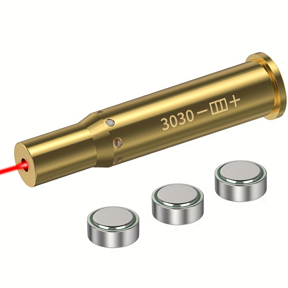 Red Laser Bore Sighter Multi-Caliber Firearms Calibration Tool 9mm 45ACP 308Win 223Rem 12GA 7.62 38SPL 44Mag Battery Included for Shooting Range