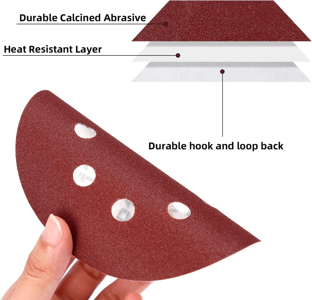5 Inch Sandpaper 94 Pcs – 8-Hole Hook & Loop Sanding Discs, Assorted Grits 80/180/240/320/400/800/1000/1500/2000/3000, Aluminum Oxide Abrasive for Car Polishing, Wood, Metal & Paint Removal (125mm)