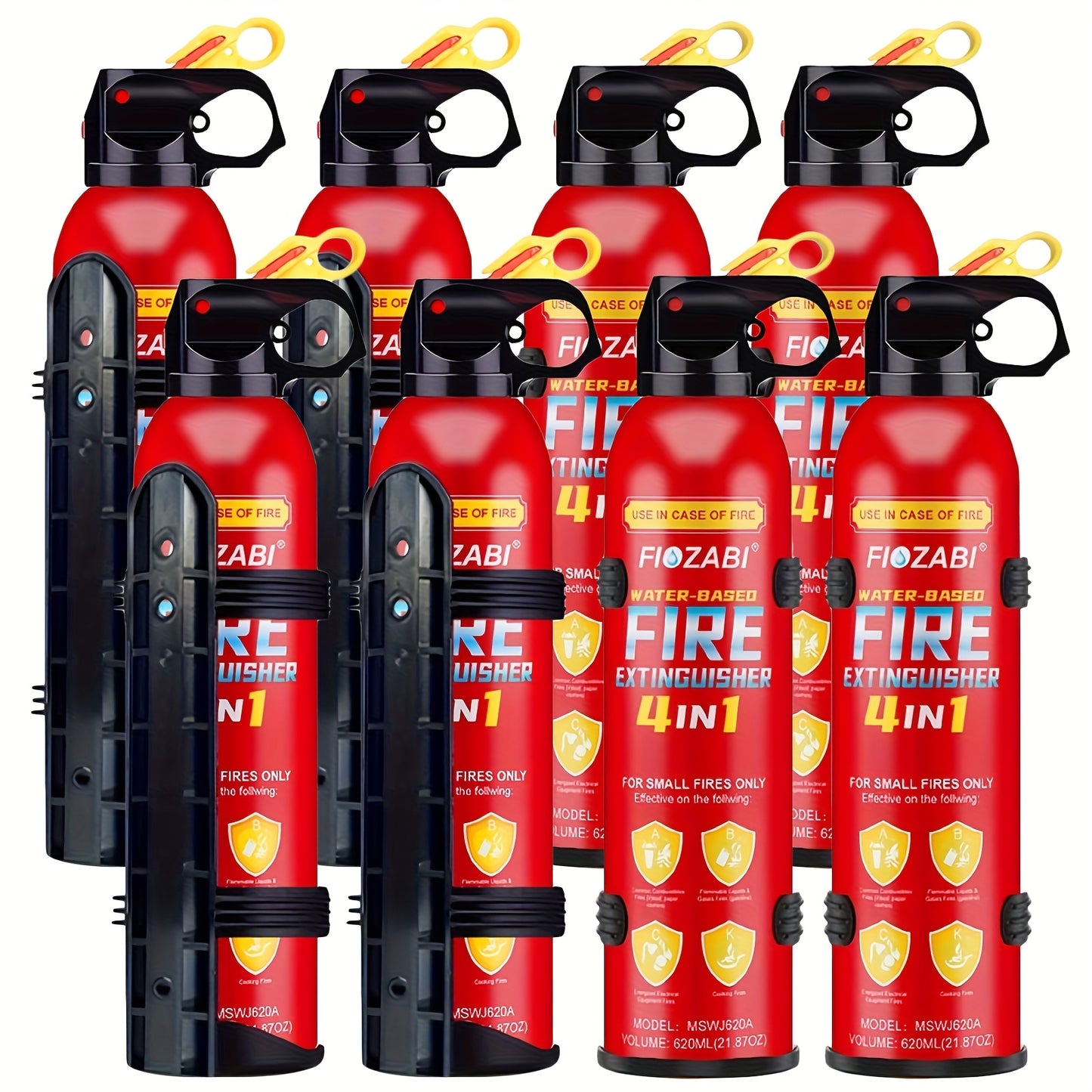 FIOZABI Portable Fire Extinguisher Spray 4 In-1 with Bracket for The House/Car/Kitchen/Garage/Home, 0.5-A:21-B:C:5K Water-Based Fire Extinguishers
