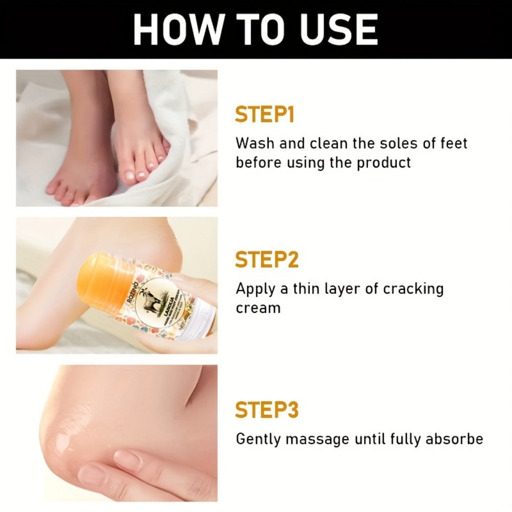 Cracked Heel Repair Cream Stick 3-Pack – Portable 40g Foot & Hand Moisturizer with Vitamin E & Aloe Vera, Long-Lasting Hydration for Heels, Elbows & Knees, All Skin Types
