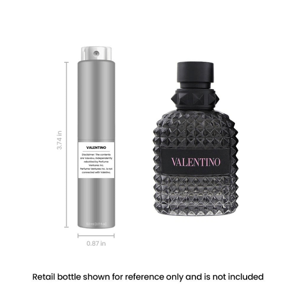 Valentino Uomo Born in Roma Cologne Travel Spray EDT 5ml Men Aromatic Woody Ginger Lavender Iris Patchouli Portable Atomizer