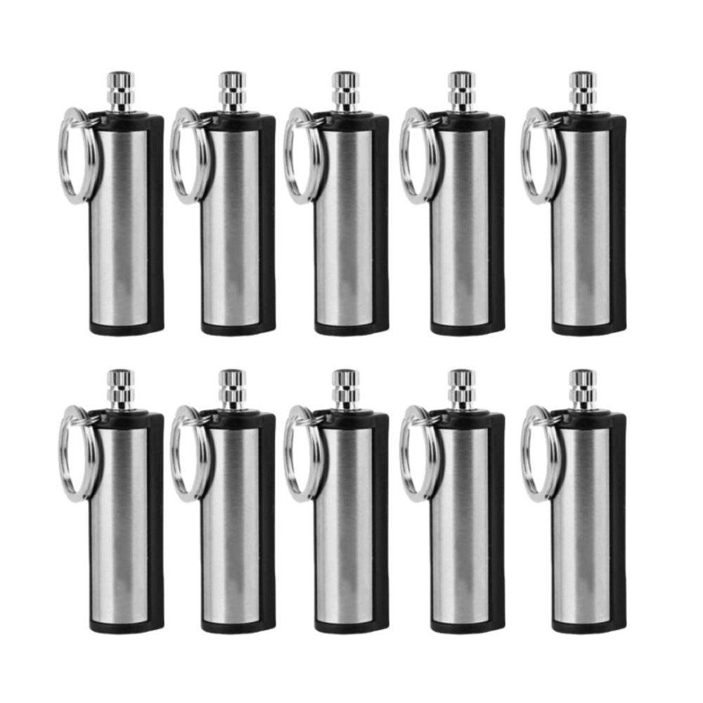 Metal Match Kerosene Lighter 10pcs, Emergency Survival Matches Multi-Functional Keychain Fire Starter for Outdoor Camping Hiking Survival Gear, Windproof Reusable Fire Starting Tools – No Lighter Fuel Included