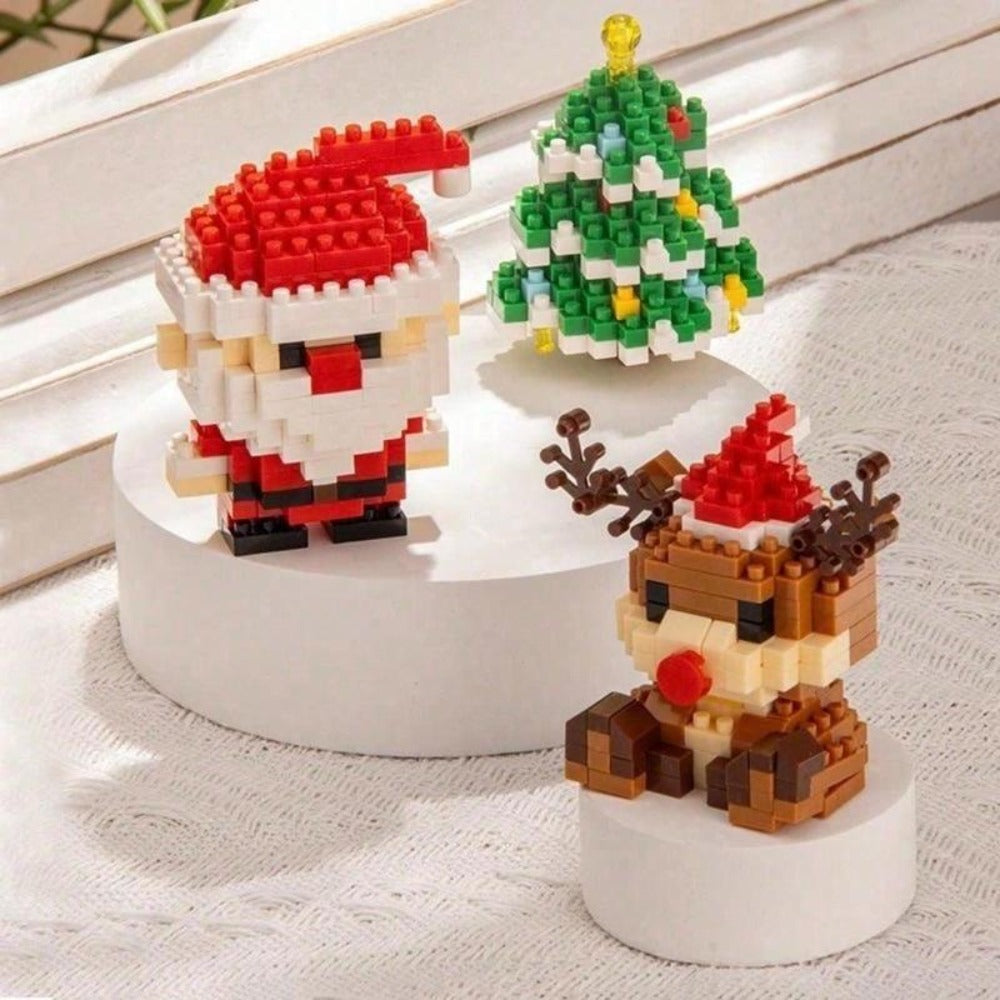 Christmas Building Blocks Party Set 1052 Pieces – 6 Boxes Santa Claus Mini Assembly Toy for Kids, Holiday Surprise Gift Bags for Boys & Girls, Christmas Party Favors & Stocking Stuffers