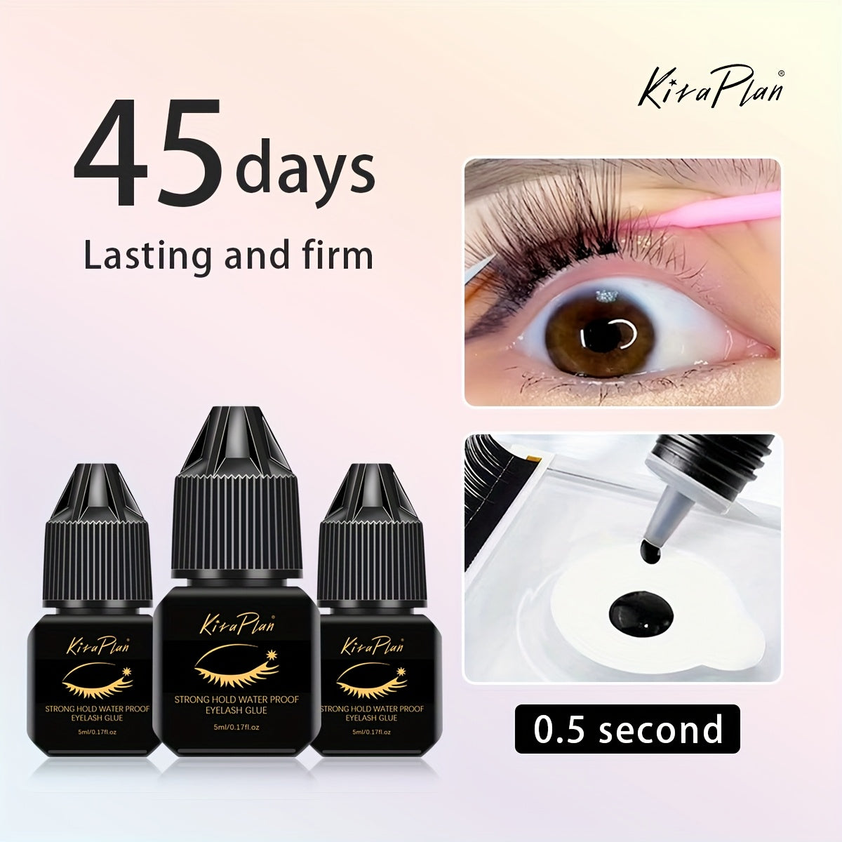 Odorless Lash Extension Glue Quick Dry Black Adhesive for DIY Individual & Cluster Lash Extensions – Self-Grafting Beginner-Friendly Eyelash Bond, Multiple Sizes Available