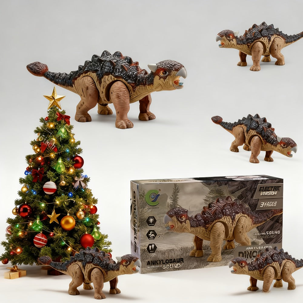 Ankylosaurus Dinosaur Toy That Walks & Roars – Electric Auto-Walk Dino with Roaring Sound Lightweight Kids Toy for Boys Girls Ages 3+ Birthday Halloween Christmas Gift