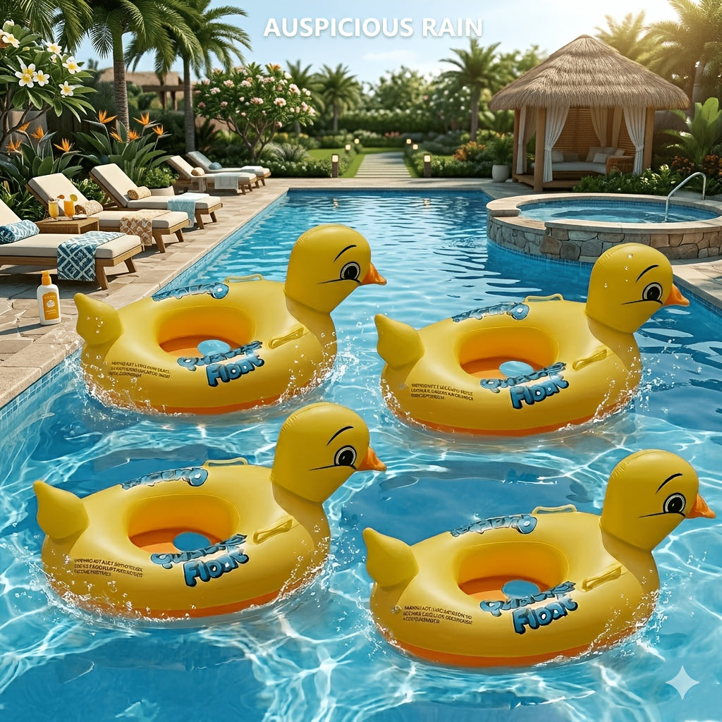 Inflatable Duck Pool Float with 2 Handles – Cute Animal Swim Ring for Kids & Adults, Durable PVC Summer Water Toy for Pool Lake Beach River Party, 1-Pack, 2-Pack or 4-Pack
