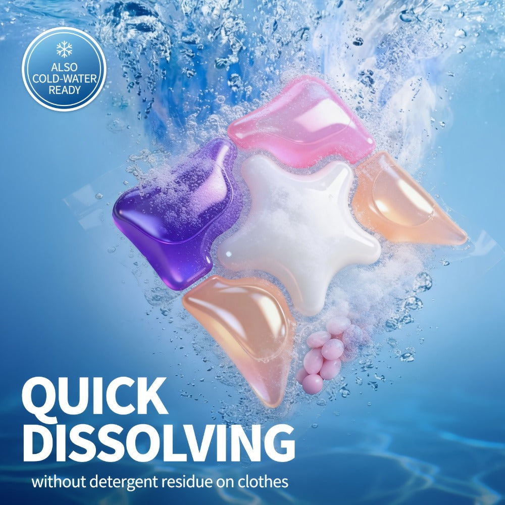 Laundry Pods 6-in-1 Concentrated – 60 Pcs 480g Deep Clean & Tough Stain Removal, Quick Dissolve No Residue, Spring Meadow Long-Lasting Fragrance, HE Compatible Washing Machine Detergent Pods (2026 Upgrade)