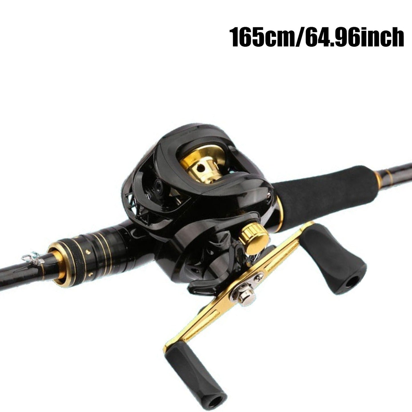 Carbon Fiber Fly Fishing Rod and Reel Combo Set 165cm Aluminum Alloy Reel EVA Grip Left Right Hand Fly Fishing Kit Black Gold Beginner Outdoor Fishing Gift