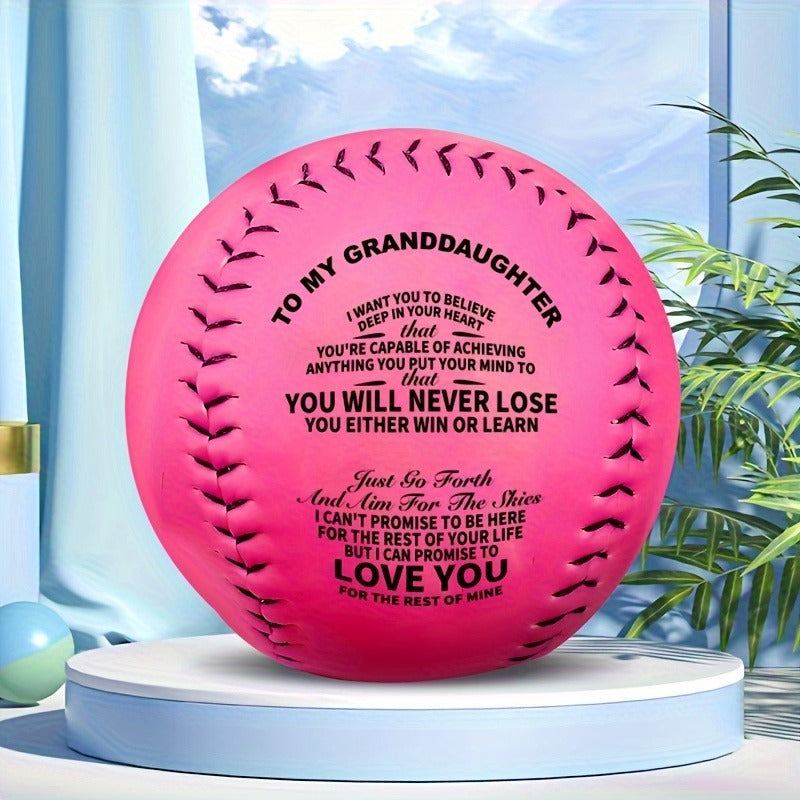Inspirational PU Softball Gift for Granddaughter Birthday Christmas