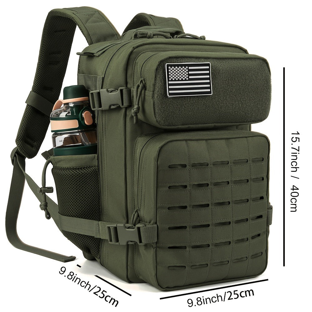 Tactical Laptop Backpack 25L MOLLE Unisex – Office & Hiking Daypack with Dual Cup Holders for Men & Women, 3-Day Bug Out Bag, Trekking & Laptop Organizer, 9 Colors: Black, Green, Pink & More