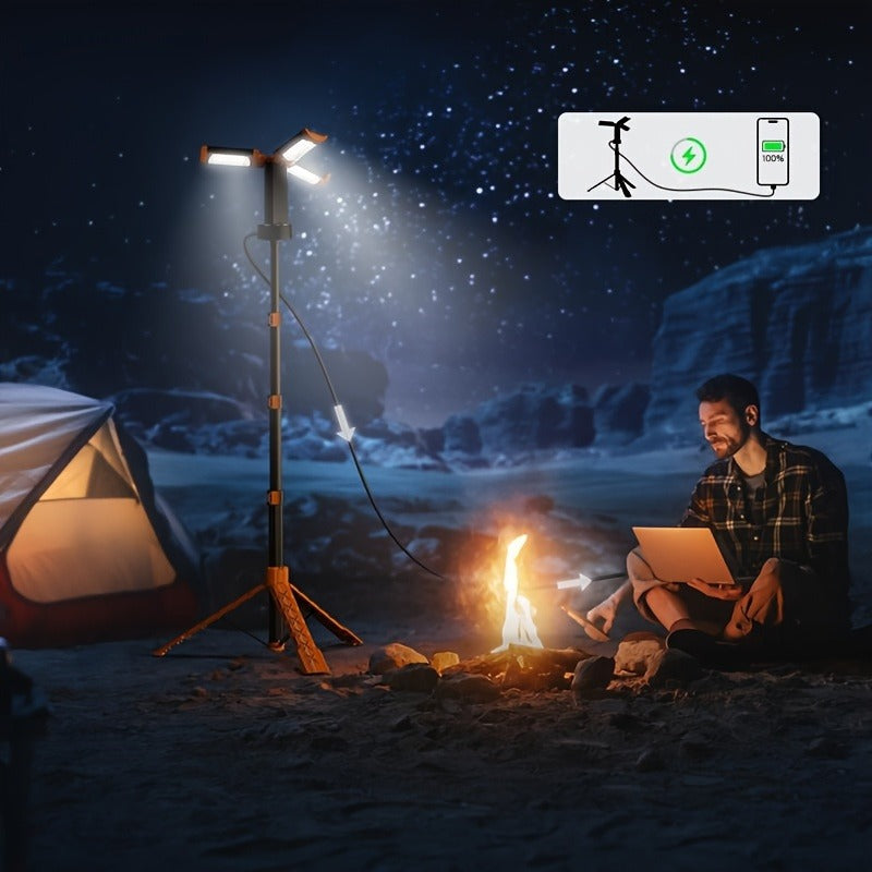Rechargeable Camping Light with Stand 15000mAh 20000mAh High Capacity LED Tent Lamp - Portable Battery Powered Lantern for Camping Hiking Fishing Power Outages Emergency Outdoor Use