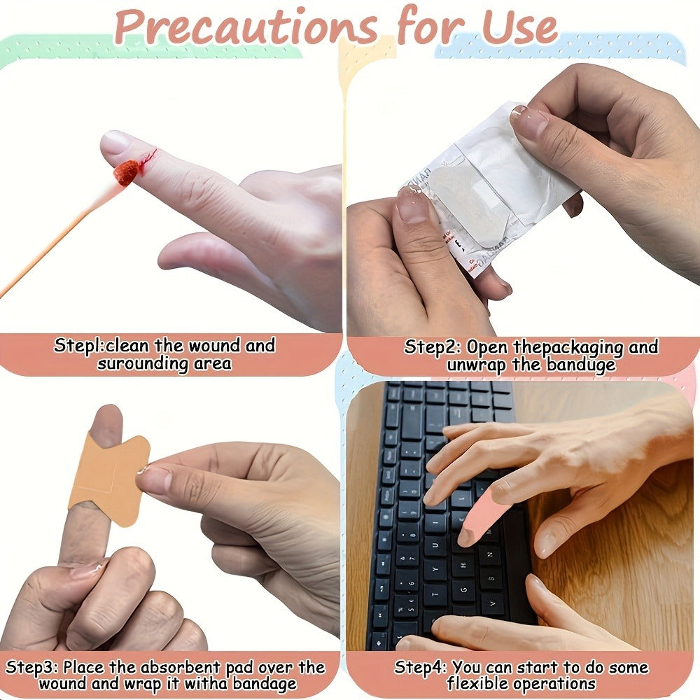Adhesive Bandages 360pcs Assorted Flexible Fabric – Breathable PE Elastic Cloth Strips for Fingertip & Knuckle Wound Care, First Aid Bandage Set in 8 or 12 Styles