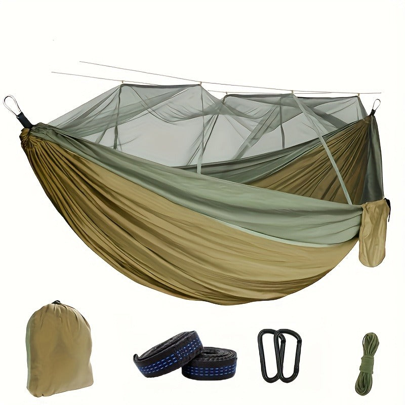 Camping Hammock with Mosquito Net, 210T Nylon, 265lbs Cap.
