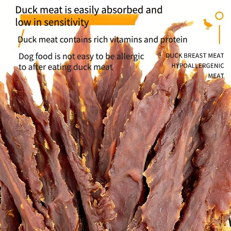 Dog Jerky Treats Chicken & Duck - High Protein Low Fat Natural Training Reward Snacks for Small Medium Large Dogs Easily Digestible