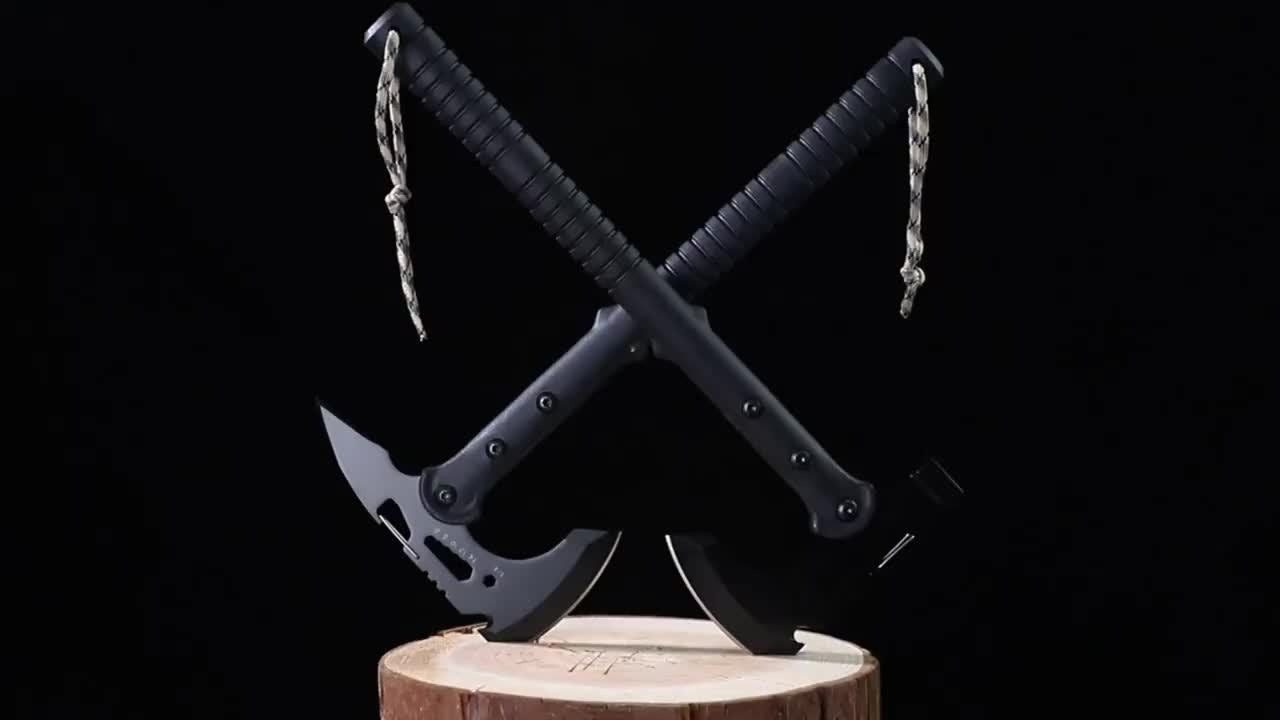 Camping Hatchet Axe with Saw – Tactical Survival Axe for Firewood Chopping, Logging & Hiking | Protective Cover Included