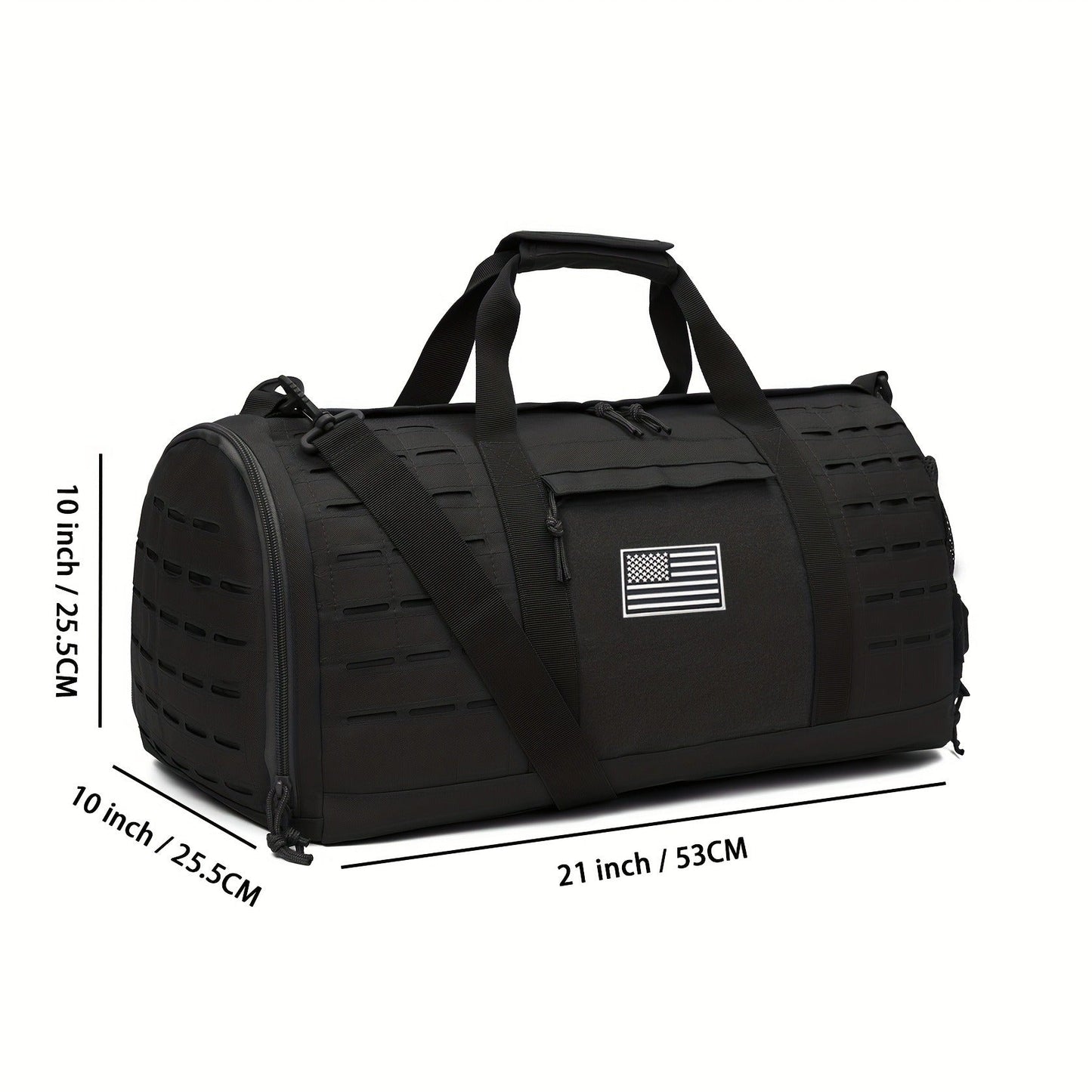 Tactical Duffle Bag 40L for Men Heavy Duty Gym Bag with Shoe Compartment Laptop Pocket Waterproof Sport Travel Bag Weekender Overnight Bag for Gym Fitness Basketball Football Office Commute Khaki Black Green
