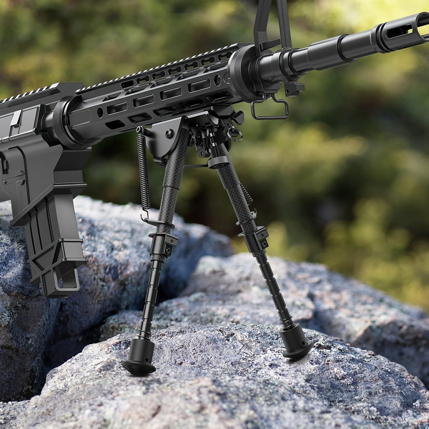 Aluminum Alloy Tactical Rifle Bipod – Adjustable 6-9 Inch Spring Return Legs, M-LOK Compatible, Collapsible Shooting Support for Hunting & Range