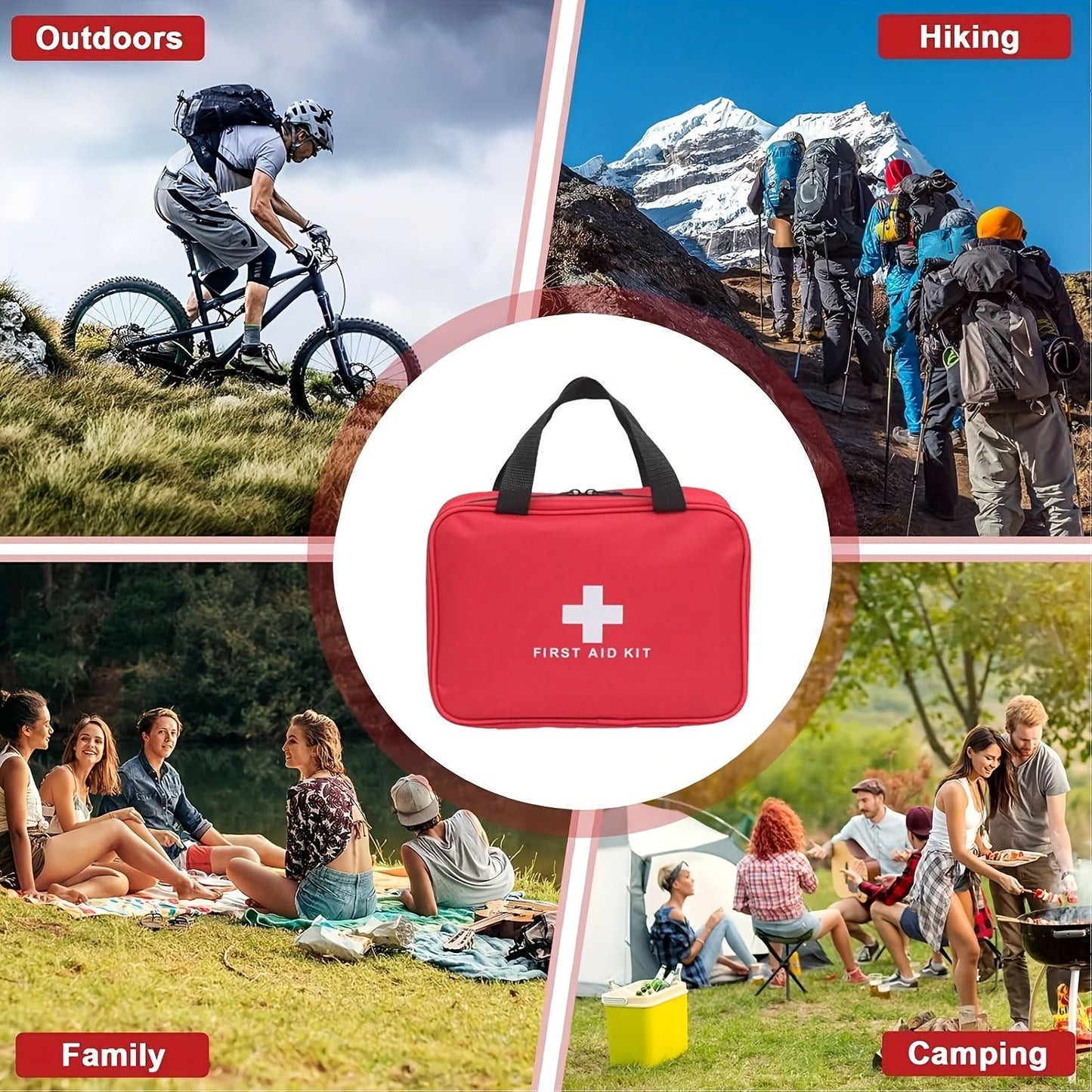 152 Piece Emergency Survival First Aid Kit – Portable Outdoor Camping Hiking Survival Kit with Professional Scissors, Forceps & Essential First Aid Supplies for Adventure, Travel & Emergency Preparedness