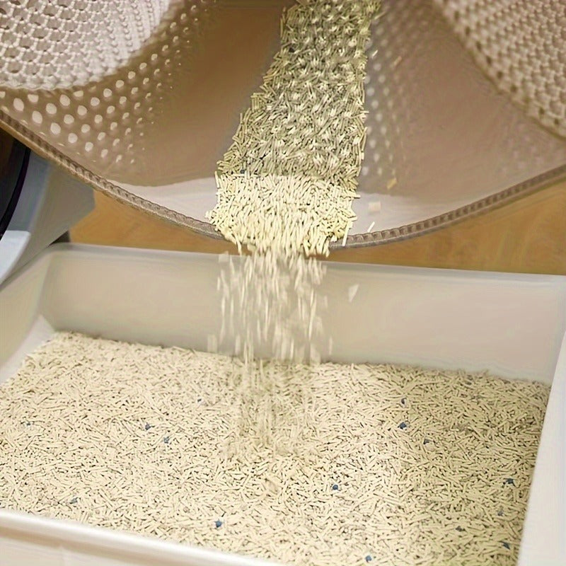 Cat Litter Mat Honeycomb Double Layer - Waterproof Urine-Proof Washable Litter Trapping Mat, Reduces Scatter & Easy to Clean, 2 Sizes & 3 Colors for Indoor Cats