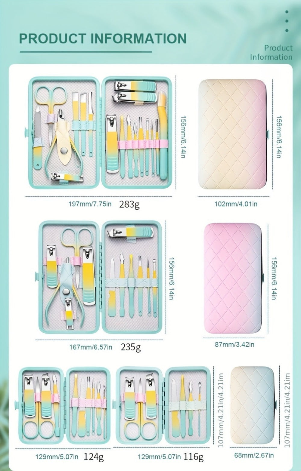 Manicure Pedicure Set 18 In 1 Professional Nail Clipper Kit - Stainless Steel Toe Nail Clippers Nail File Cuticle Pusher Cuticle Trimmer Portable Travel Case Nail Care Tools Gift for Women Men Seniors Family