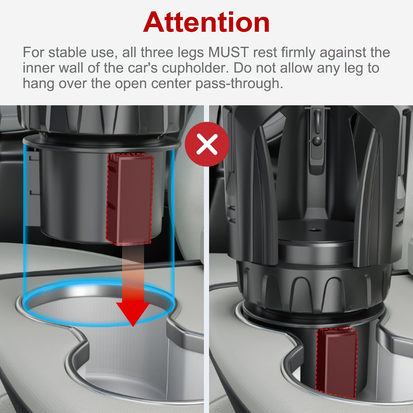 Car Cup Holder Expander Adjustable - Fits 24 32 45 50oz Large Water Bottles & Tumblers, Universal Auto Cup Insert for Stanley Hydro Flask & Travel Cups