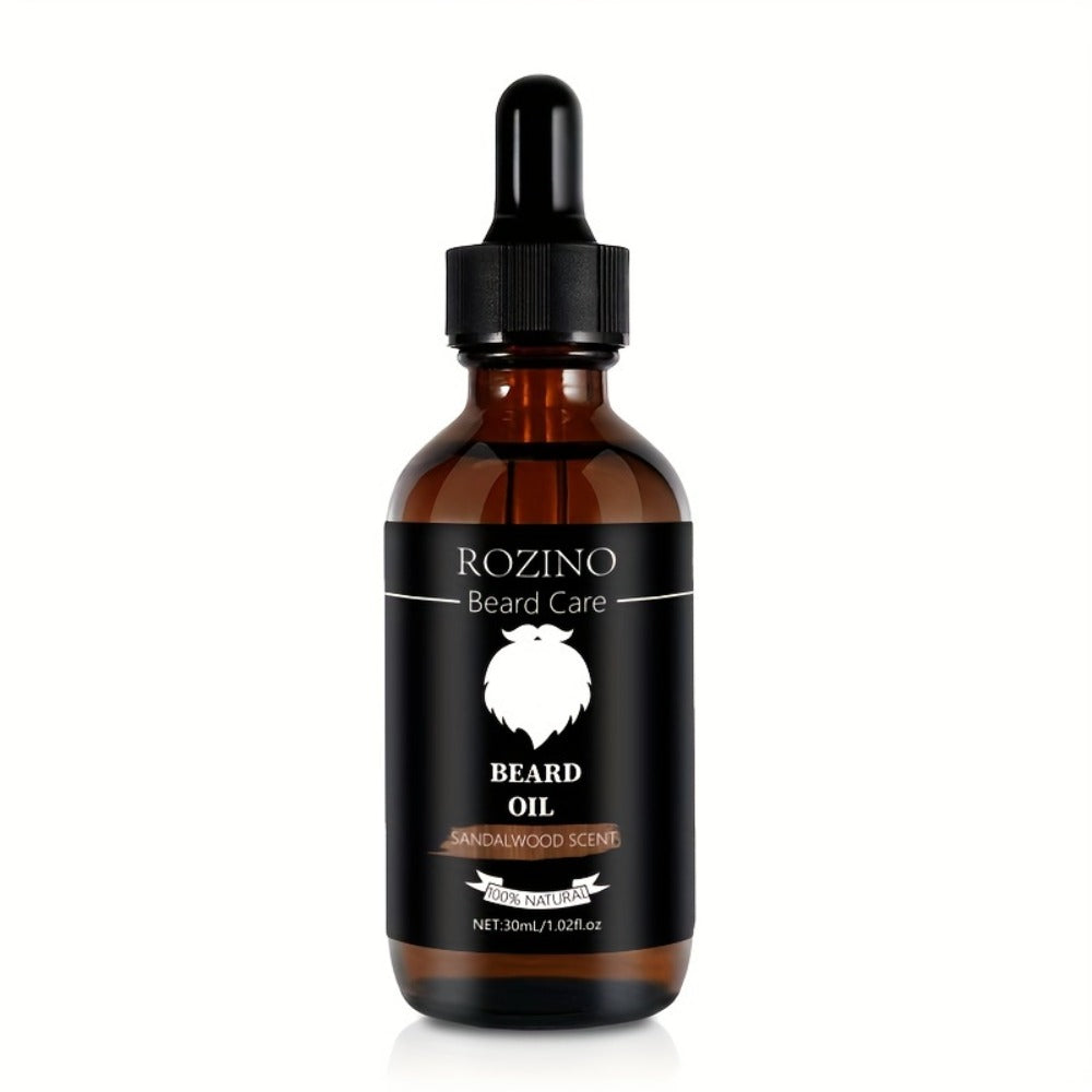 Beard Oil for Men – Sandalwood Scent with Plant Essence, Deep Moisturizing & Nourishing Beard Care Oil for Soft Smooth Glossy Beard, Daily Grooming Essential for Men, 30ml