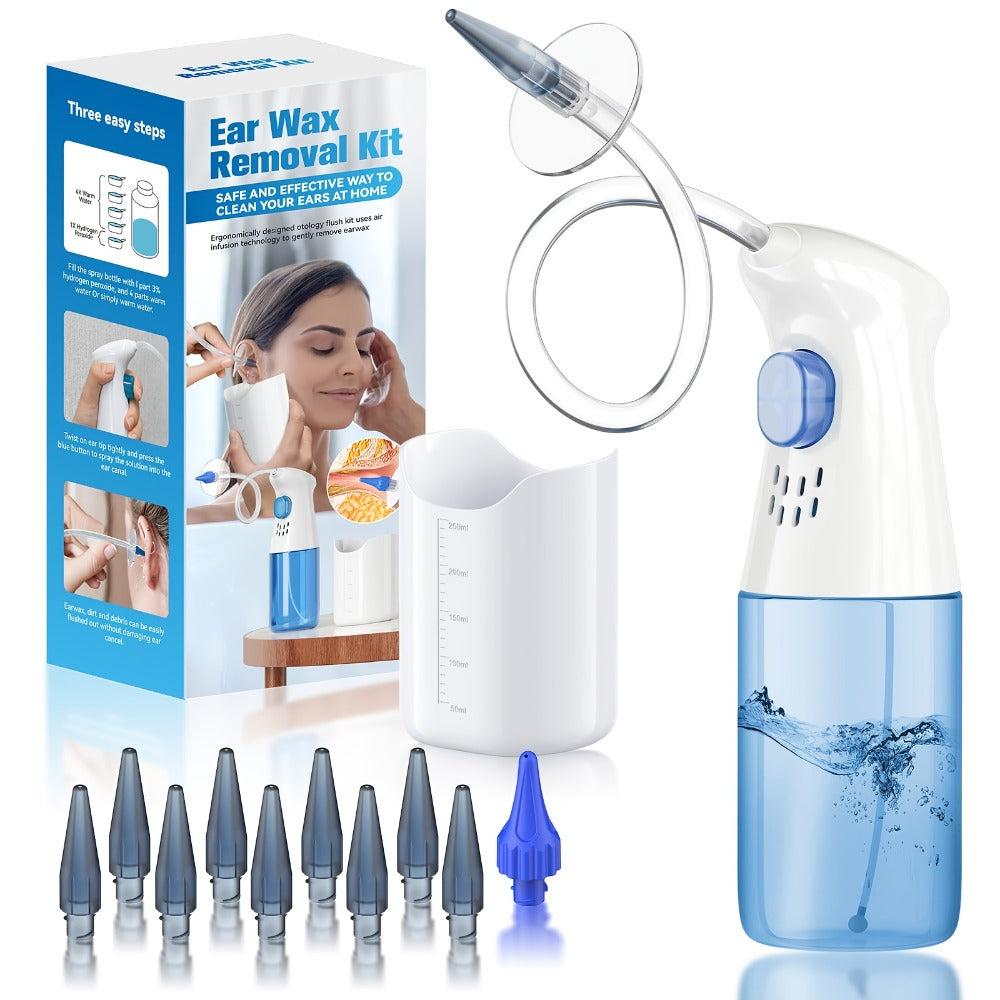 Ear Wax Removal Kit Manual Travel-Friendly Compact Ear Cleaning Set – Safe Irrigation System for Adults and Kids, Portable Ear Cleaner Tool for Home and On-the-Go Ear Care