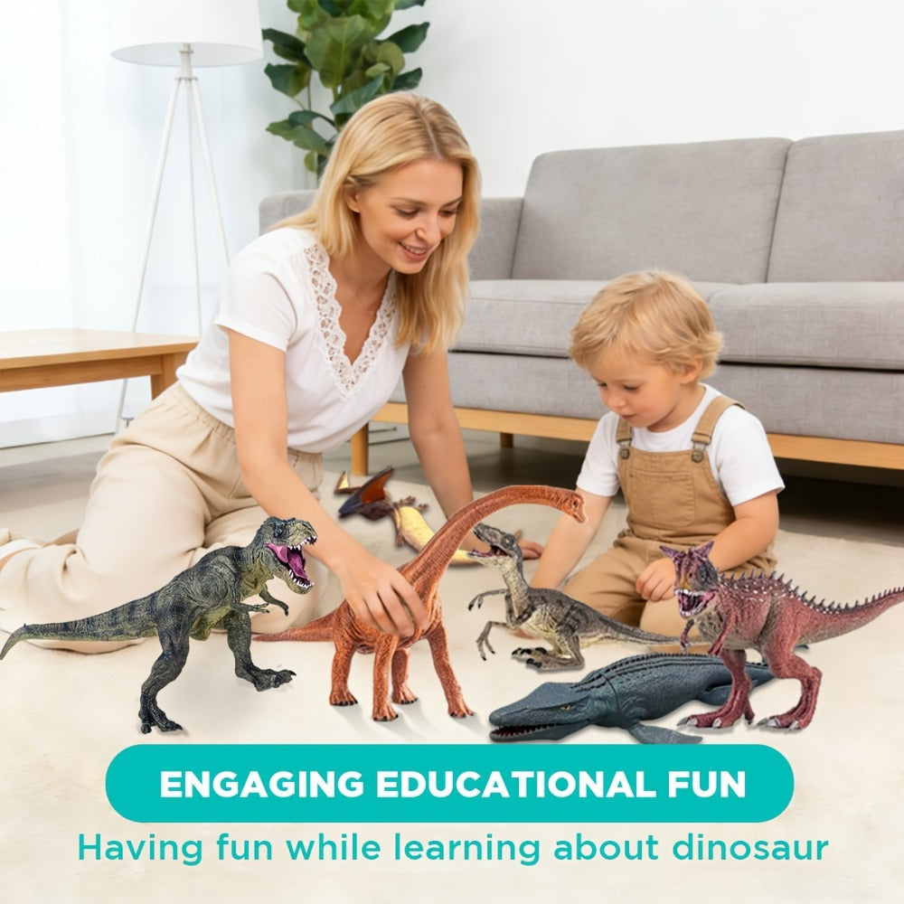 Jumbo Dinosaur Toys Set of 6 – Realistic Large Dinosaur Figures for Kids, Dino World Playset for Boys & Girls Ages 3+, Birthday & Christmas Gift
