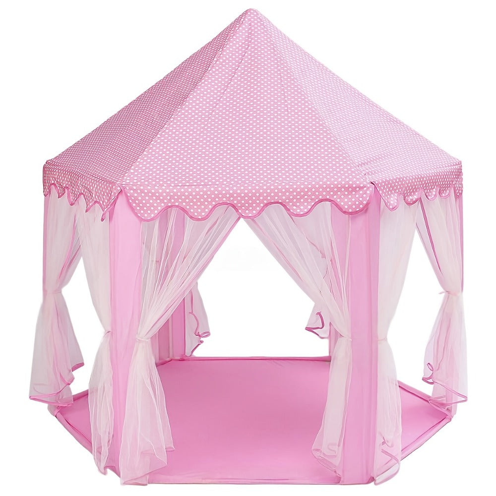 Princess Castle Play Tent for Girls Kids Indoor Outdoor Playhouse Large Toy House with Storage Bag Room Decor Birthday Holiday Gift Toddlers Boys Girls Pink