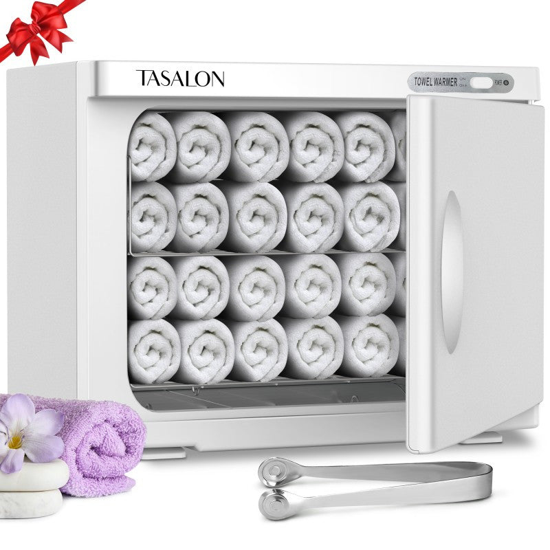 Hot Towel Warmer Cabinet 23L Holds 72 Towels Heats to 158-176°F in 10-15 Min – Professional Salon & Spa Facial Towel Steamer for Esthetician, Massage & Hair Beauty, Black & White