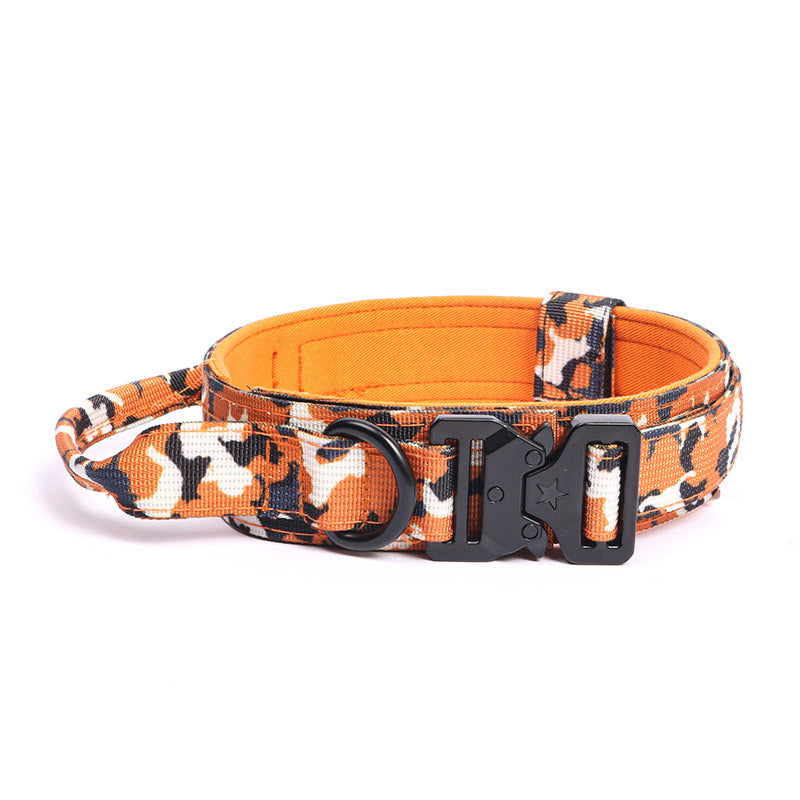 Tactical Dog Collar with Handle Quick-Release Metal Buckle Heavy Duty Nylon Wide Fit for Training Outdoor Adventures Medium Large Dogs M L XL 6 Colors