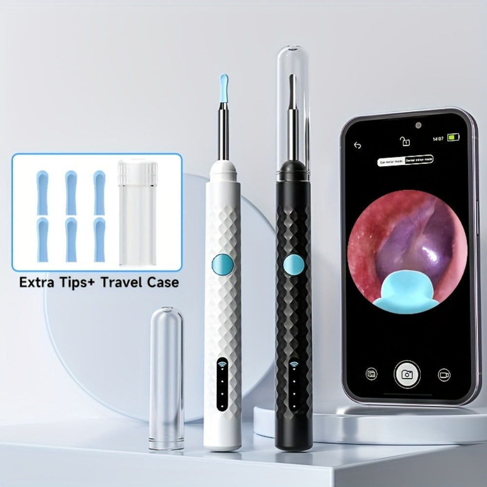 Ear Cleaning Camera Kit 1080P HD Rechargeable Lithium Battery – 6 Ear Spoons, Ear Tweezers, Visual Ear Wax Removal Tool Compatible with All Smartphones for Adults Safe Home Ear Care