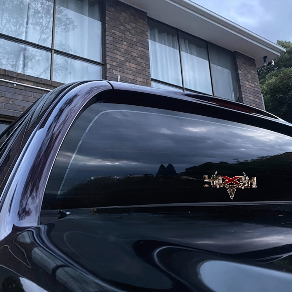 Camouflage Truck Decal 2PCS 12x7" - Archery Deer Hunting Skull Sticker Set for Truck Bed, Pickup Window, 4x4 Off-Road Vehicle Exterior
