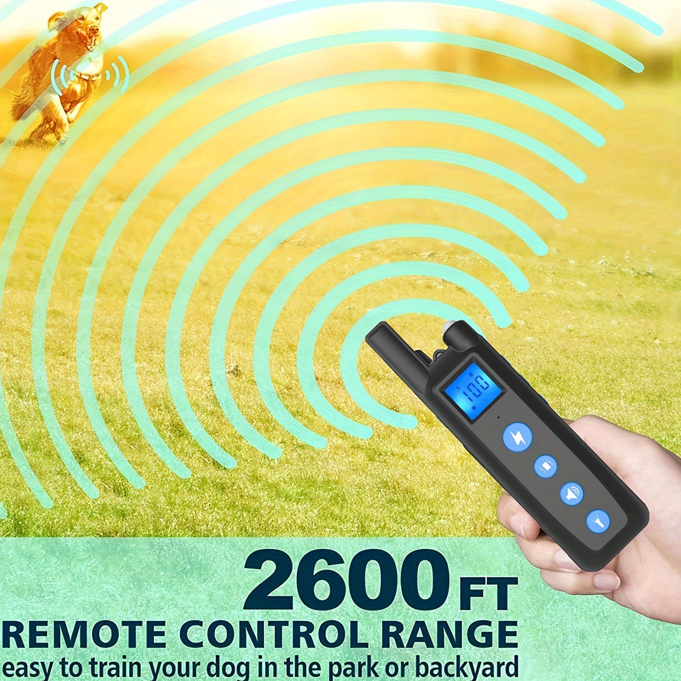 Remote Dog Training Collar 2600ft Rechargeable - Vibration & Sound Modes Adjustable Nylon Strap USB Charging for Small to Large Dogs 1, 2 or 3 Dog Sets