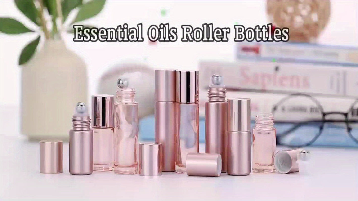 Glass Roller Bottles for Essential Oils 28 Pack 10ml – Bulk Refillable Roll-On Perfume Containers with Stainless Steel Roller Balls, Opener & Funnel, Leak-Proof Travel Bottles for DIY Aromatherapy & Fragrance Blending