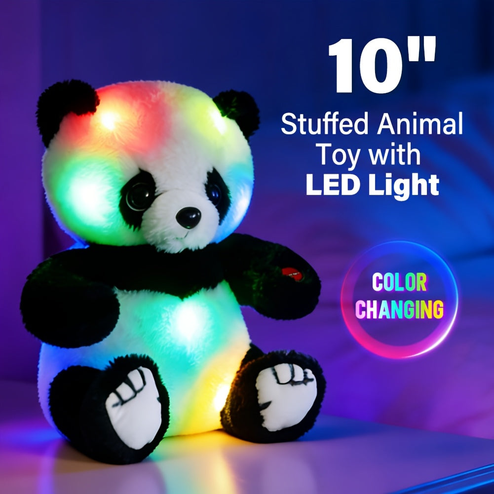 Light Up Panda Stuffed Animal with LED Glow — Kawaii Panda Bear Plush Toy 7 Inch & 10 Inch for Baby Toddler Kids Boys Girls | Soft Hugging Nightlight Doll | Birthday Christmas Easter Baby Shower Gift