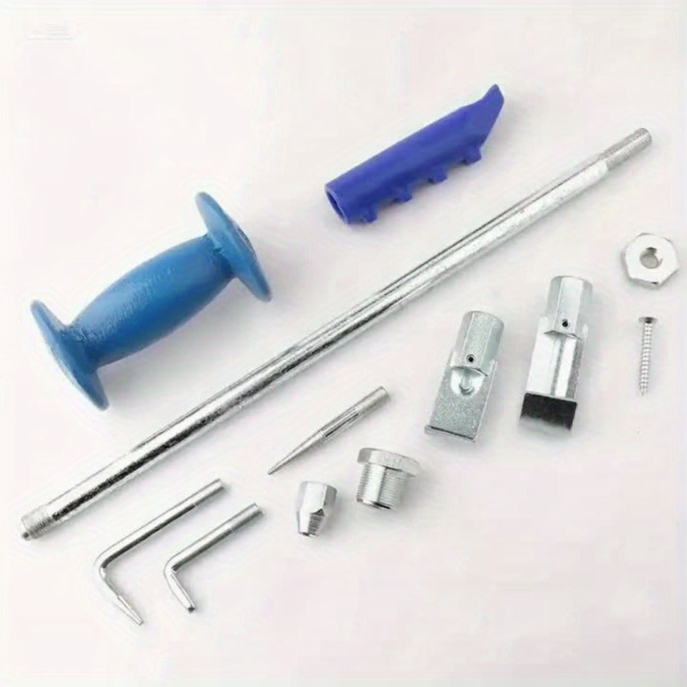 Slide Hammer Dent Puller Kit 9-Piece 5LB Auto Body Dent Repair Tool Set for Hail Damage Removal, Includes Nose Cones Puller Hooks Plate Edge Puller L-Puller Pierce Punch, 5/8" x 18 TPI, Cars Trucks