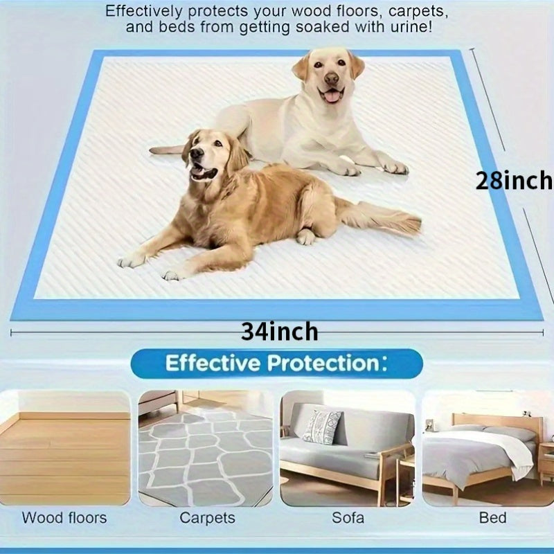 Super Absorbent Dog Pee Pads Buy More Save More – Thickened Leak-Proof Training Pads for Medium & Large Dogs | 80-Count 23x23" or 100-Count 28x34" | Fast Delivery | Home, Camping & Travel Use