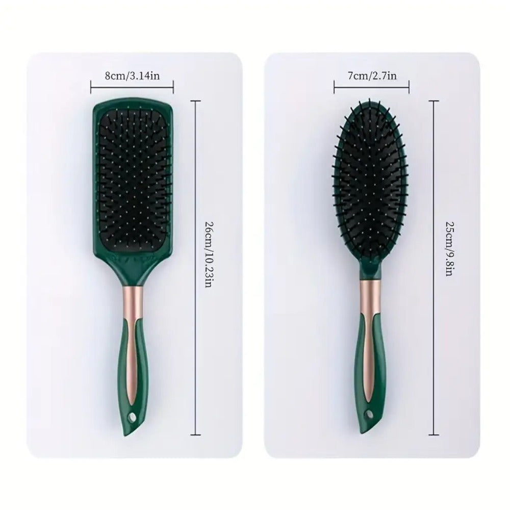 Hair Brush Set 5 Piece for Women — Cushion Brush, Curling Comb, Detangling Comb, Anti-Static Comb & Scalp Massage Comb, Complete Hair Care Styling Kit for All Hair Types