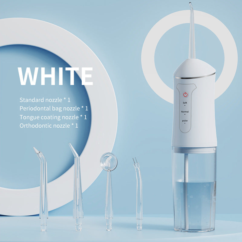 Smart Chip Water Flosser Cordless Oral Irrigator USB Rechargeable 4 Nozzles Orthodontic Tip 3 Cleaning Modes Portable Electric Dental Water Pick for Braces Gum Health Travel Home Men Women